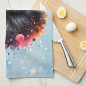 Linge De Cuisine Aquarelle poméranienne noire (Quart Plié)