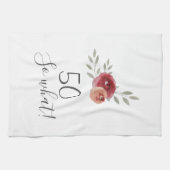 Linge De Cuisine Aquarelle positive Roses Floral 50e anniversaire (Horizontal)