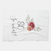 Linge De Cuisine Aquarelle positive Roses Floral 80e anniversaire (Horizontal)