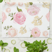 Linge De Cuisine Aquarelle romantique Peonies blanches Motif floral (Plié)