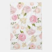 Linge De Cuisine Aquarelle romantique Peonies blanches Motif floral (Vertical)