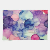 Linge De Cuisine Aquarelle rose bleu violet t Fusion splash art (Horizontal)