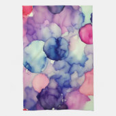 Linge De Cuisine Aquarelle rose bleu violet t Fusion splash art (Vertical)