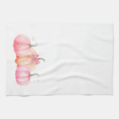 Linge De Cuisine Aquarelle rose Bow Citrouilles pour l'automne (Horizontal)