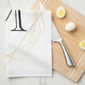 Linge De Cuisine Aquarelle rose et vert moderne Succulents Monogram (Quart Plié)