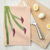 Linge De Cuisine Aquarelle rose Lily art floral moderne (Quart Plié)