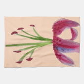 Linge De Cuisine Aquarelle rose Lily art floral moderne (Horizontal)