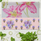 Linge De Cuisine Aquarelle rose Lily Fleur rose Fleur florale Te (Plié)