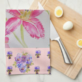 Linge De Cuisine Aquarelle rose Lily Fleur rose Fleur florale Te (Quart Plié)