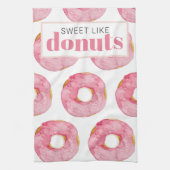 Linge De Cuisine Aquarelle rose moderne douce comme les beignets Ci (Vertical)