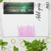 Linge De Cuisine Aquarelle rose violet père fils papa ajouter l'ima (Plié)