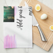 Linge De Cuisine Aquarelle rose violet père fils papa ajouter l'ima (Quart Plié)