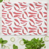 Linge De Cuisine aquarelle rouge chaud (Plié)