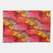 Linge De Cuisine Aquarelle rouge jaune (Horizontal)