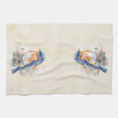 Linge De Cuisine Aquarelle rustique Bleu Est (Horizontal)