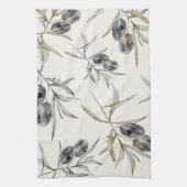 Linge De Cuisine Aquarelle rustique toscane Branche d'olive (Vertical)