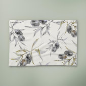Linge De Cuisine Aquarelle rustique toscane Branche d'olive