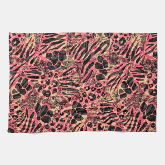 Linge De Cuisine Aquarelle Safari animal Imprimer (Horizontal)