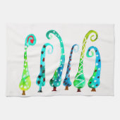 Linge De Cuisine Aquarelle simienne arbres de Noël (Horizontal)