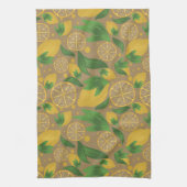 Linge De Cuisine Aquarelle Taupe Citrus Fruit citron (Vertical)