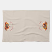 Linge De Cuisine Aquarelle Thanksgiving Turquie et Citrouilles (Horizontal)