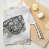 Linge De Cuisine Aquarelle Tortue forestière (Quart Plié)
