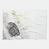 Linge De Cuisine Aquarelle Tortue forestière (Horizontal)