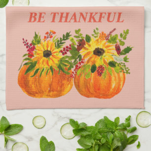 Linge De Cuisine Aquarelle Tournesol Thanksgiving Citrouilles Autom