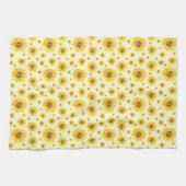 Linge De Cuisine Aquarelle Tournesols motifs floraux (Horizontal)