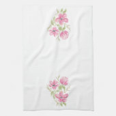 Linge De Cuisine Aquarelle Triple Fleurs roses (Vertical)