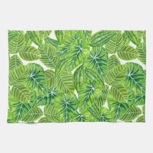 Linge De Cuisine Aquarelle tropicale feuille design motif