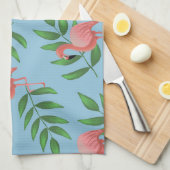 Linge De Cuisine Aquarelle tropicale Flamant rose rose (Quart Plié)