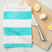 Linge De Cuisine Aquarelle Turquoise Aqua (Quart Plié)