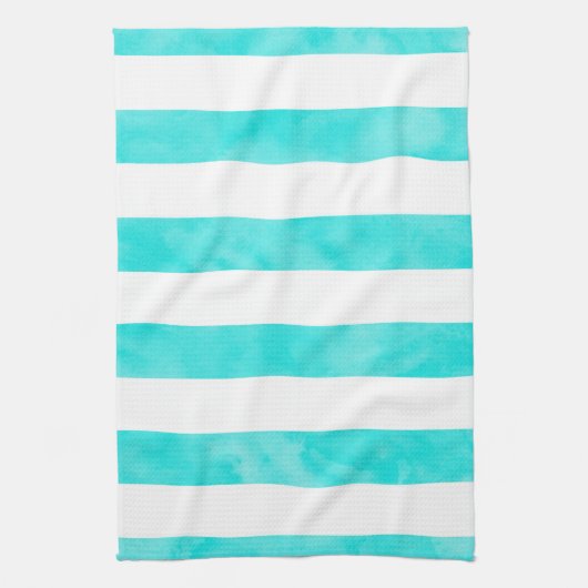 Linge De Cuisine Aquarelle Turquoise Aqua (Vertical)