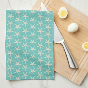 Linge De Cuisine Aquarelle turquoise poisson étoile