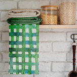 Linge De Cuisine Aquarelle - vert<br><div class="desc">Ce motif d'aquarelle en vichy est une touche moderne sur les chèques classiques. Ce design présente une grille verte dans un style aquarelle pour un look estival et audacieux.</div>