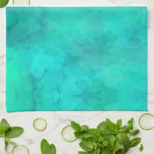 Linge De Cuisine Aquarelle vert ressort (Plié)