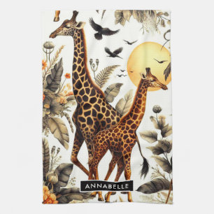 Linge De Cuisine Aquarelle vintage de Giraffe