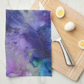 Linge De Cuisine Aquarelle violette (Quart Plié)