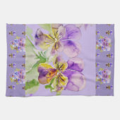 Linge De Cuisine Aquarelle violette Viola Lavender Floral Flower (Horizontal)