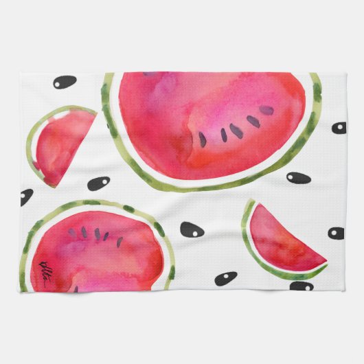 Linge De Cuisine Aquarelle Watermelon Tea Towel (Horizontal)