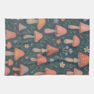 Linge De Cuisine Aquarelle Whimsical Motif de champignon