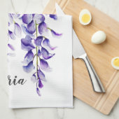 Linge De Cuisine Aquarelle Wisteria Botanique (Quart Plié)