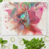 Linge De Cuisine aquarelles cool tonalités à clef triples notes de  (Plié)