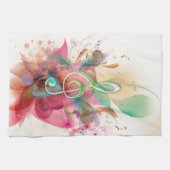 Linge De Cuisine aquarelles cool tonalités à clef triples notes de  (Horizontal)