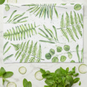 Linge De Cuisine Aquarelles et Motif d'Eucalyptus (Plié)