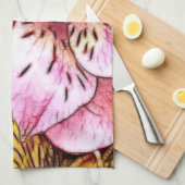 Linge De Cuisine Aquarelles et pastels Hibiscus rose (Quart Plié)