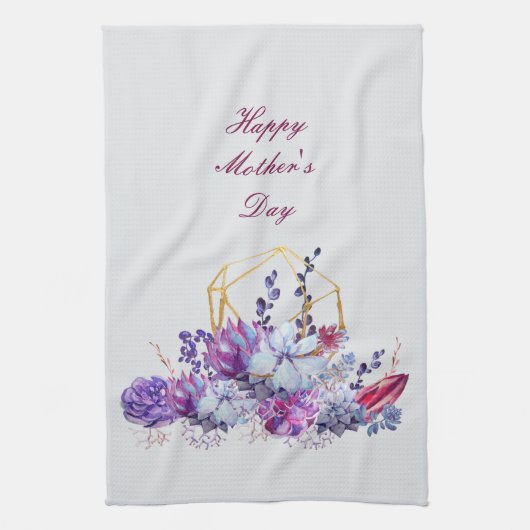 Linge De Cuisine Aquarelles succulentes Happy Mother's Day Kitchen (Vertical)