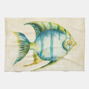 Linge De Cuisine Aquarium bleu et jaune Poisson
