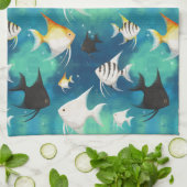 Linge De Cuisine Aquarium Motif (Plié)
